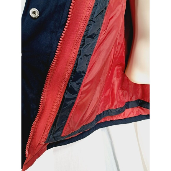 Tommy Hilfiger Women's 3 in 1 Systems Hooded Jacket Size Small Red Navy Blue - Picture 9 of 16